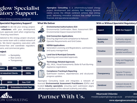 Specialist Regulatory Support for Power Projects in Southern and Sub-Saharan Africa