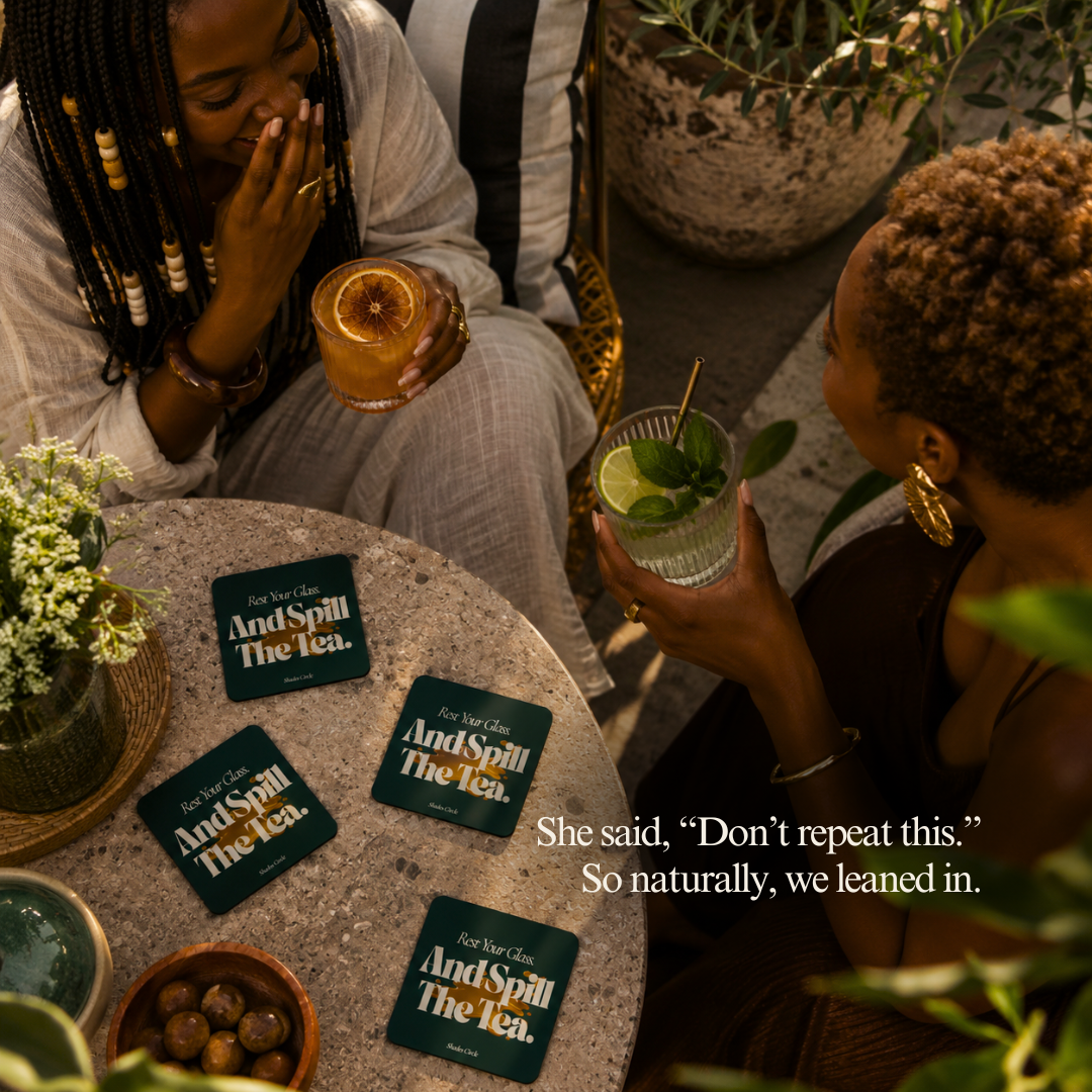 Shades Circle Rest Your Drink Coasters Dark Green (4- piece set)