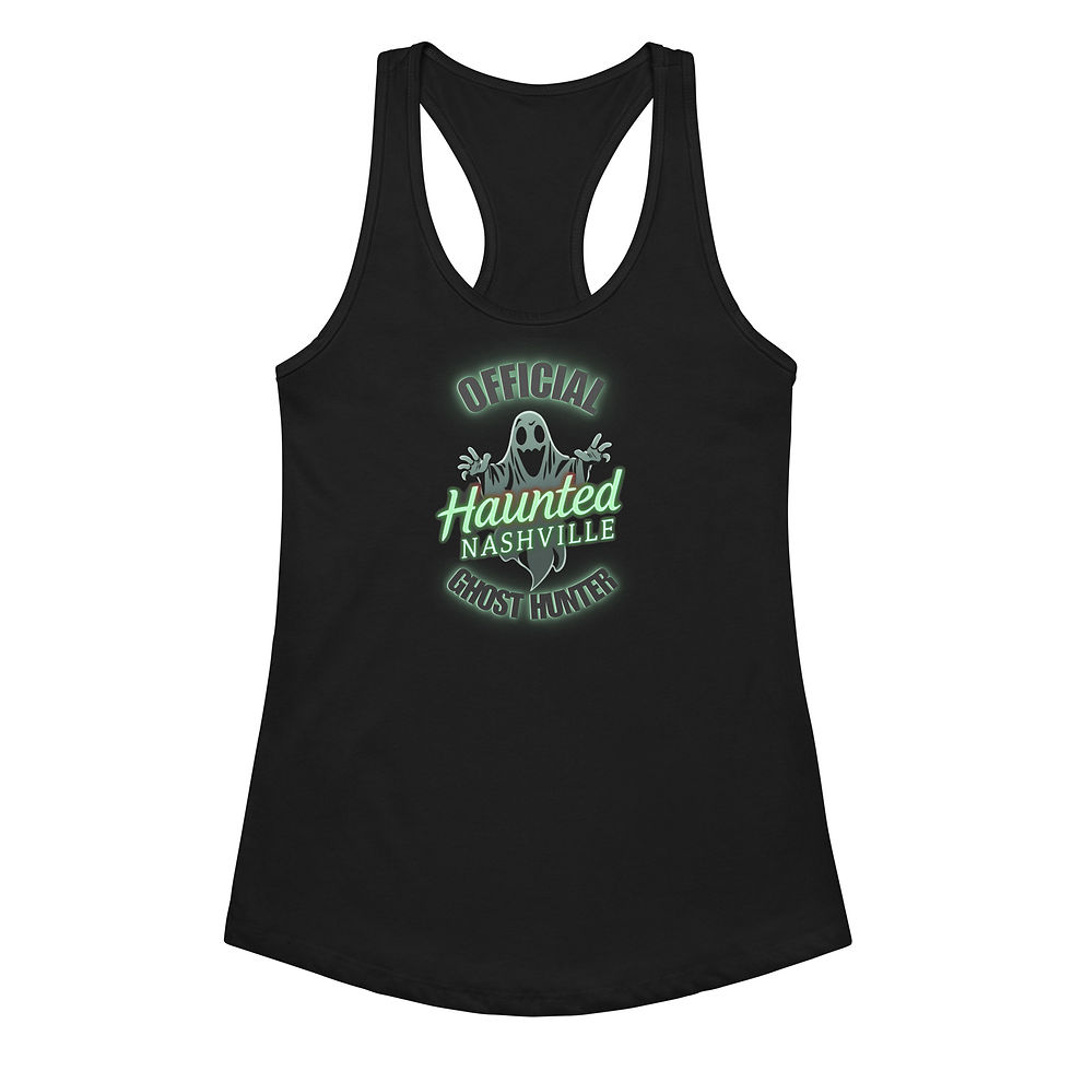 Thumbnail: Official Haunted Nashville Ghost Hunter Racerback Top for Women