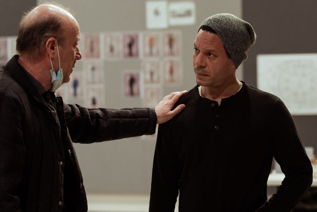 Steppenwolf ensemble member and director Yasen Peyankov and Jon Hudson Odom in rehearsal.