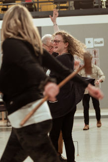 Lusia Strus, Steppenwolf ensemble member and co-founder Jeff Perry and ensemble member Car