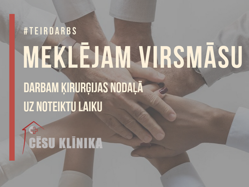 Aicinām komandā ķirurģijas nodaļas virsmāsu