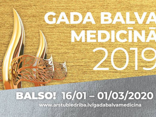 Latvijas Ārstu biedrība izsludinājusi nominantu pieteikšanu "Gada balvai medicīnā 2019"