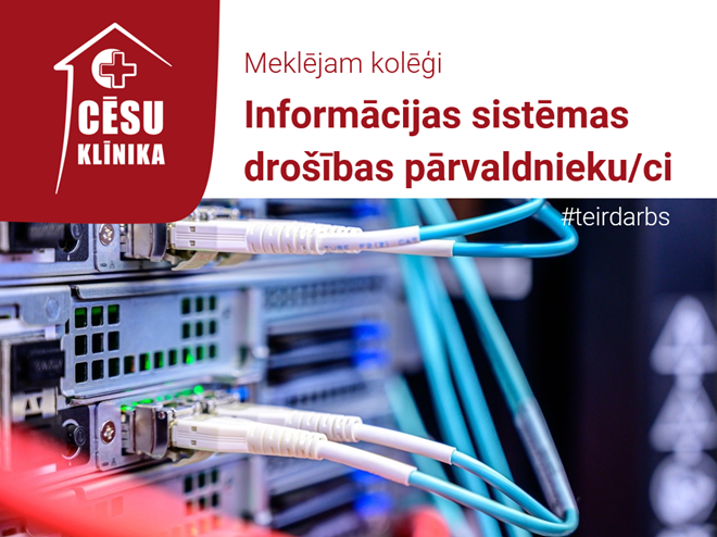 Darba piedāvājuma vizuālis informācijas sistēmas drošības pārvaldniekam - serveru telpas attēls