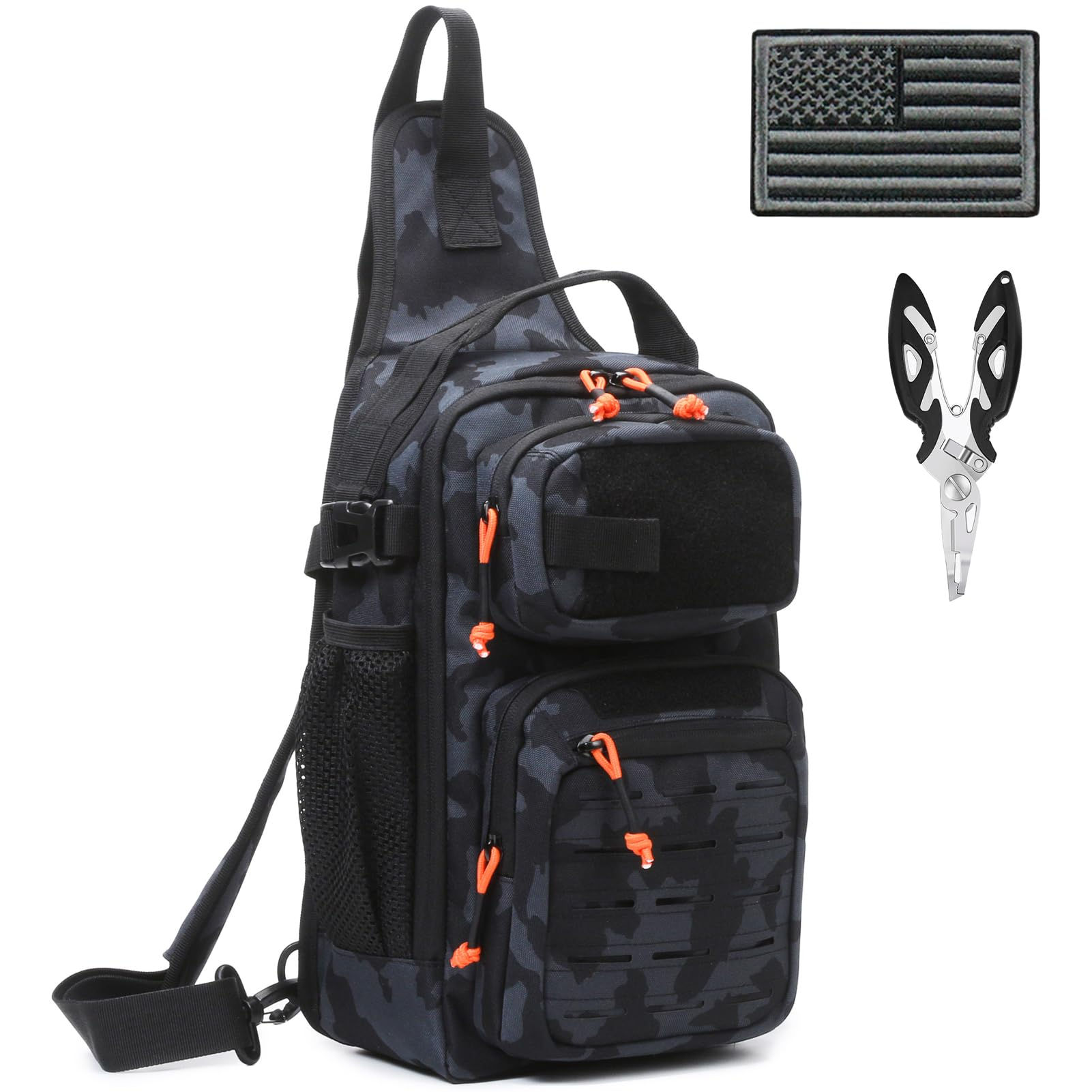 Aocmpxs Fishing Backpack 12L Tackle Storage Sling Bag Lightweight Fishing Sling