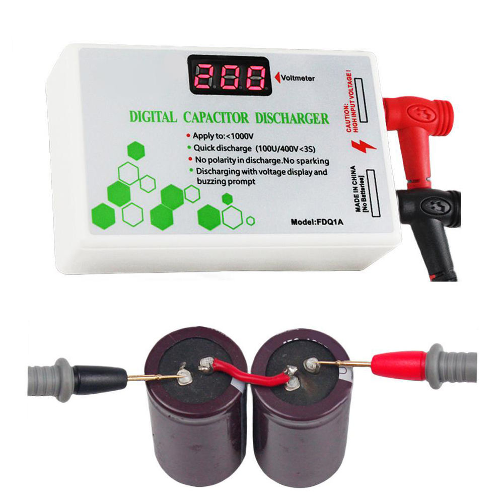 Digital Capacitor Discharger With Black And Red Test Probe Digital Capacitor Dis