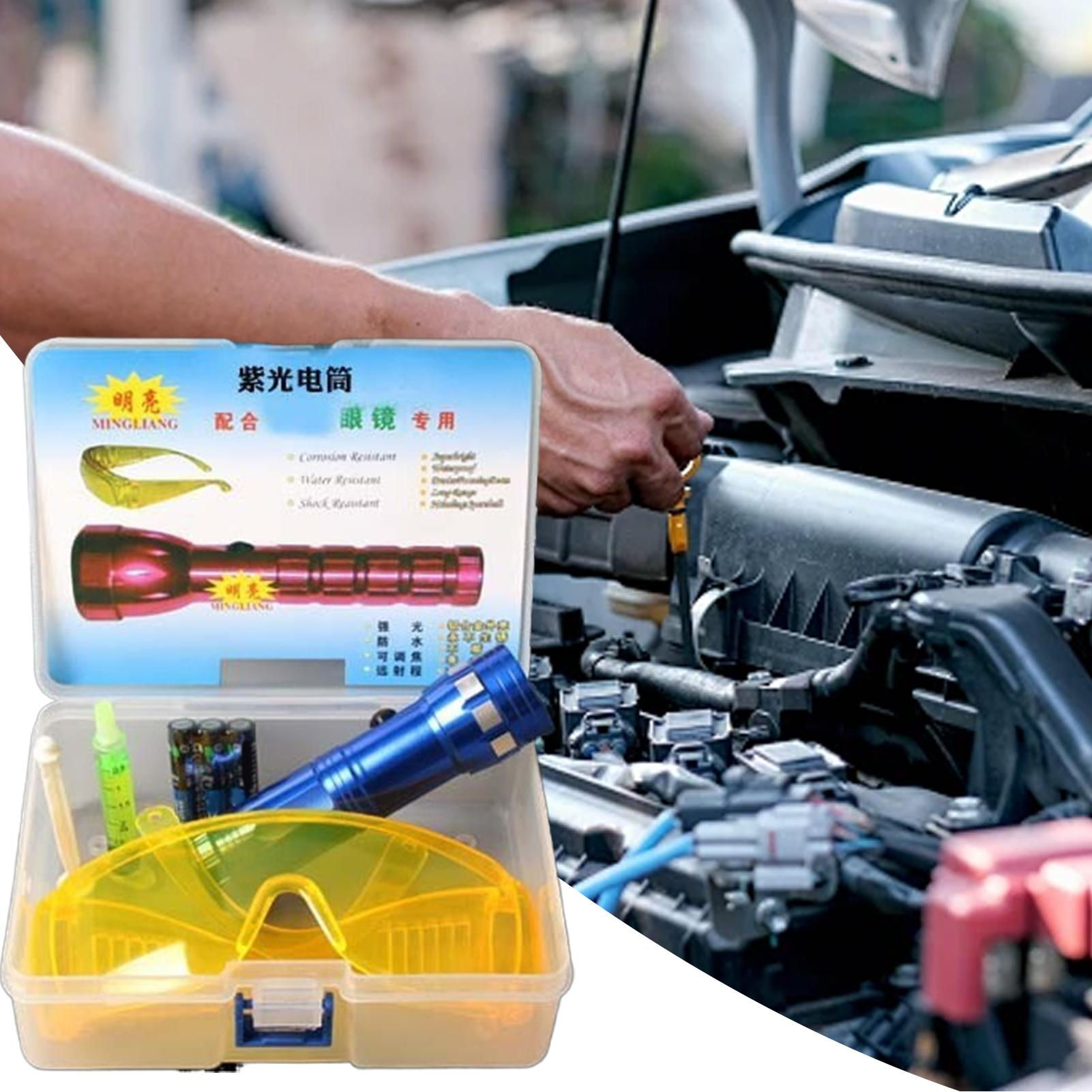 auto Refrigerant Leak Detector Kit Flashlight AC Leak Detection Tool Kit Profess