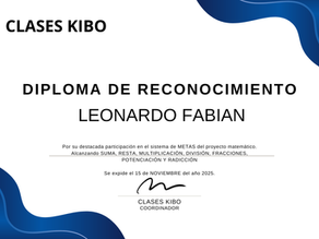 FELICITACIONES A LEONARDO DE TERCER AÑO DE SECUNDARIA POR ALCANZAR SUS METAS