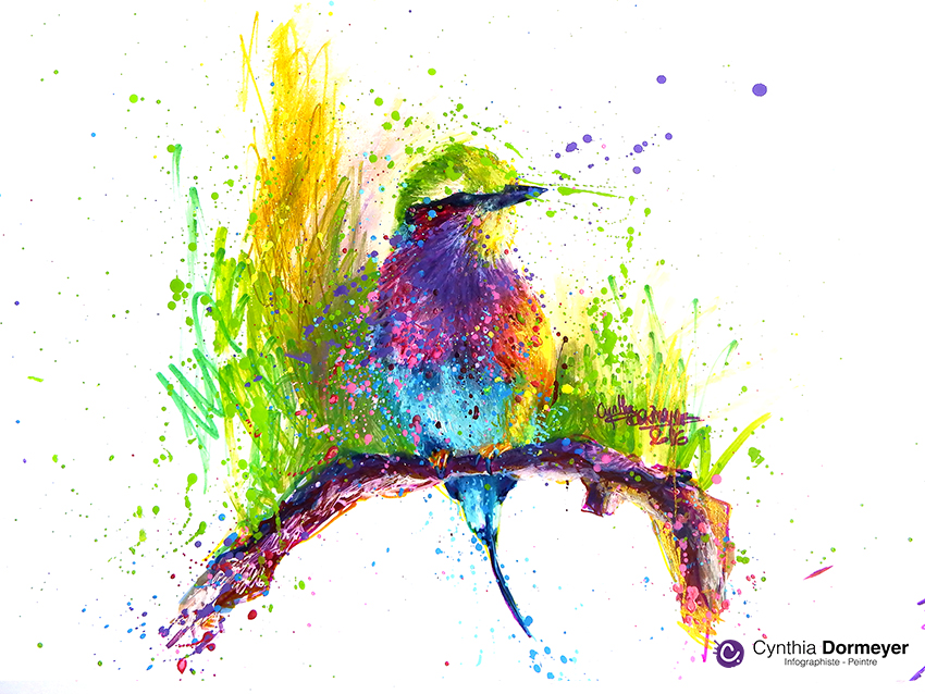 Apprendre à Dessiner Un Oiseau En Technique Mixte