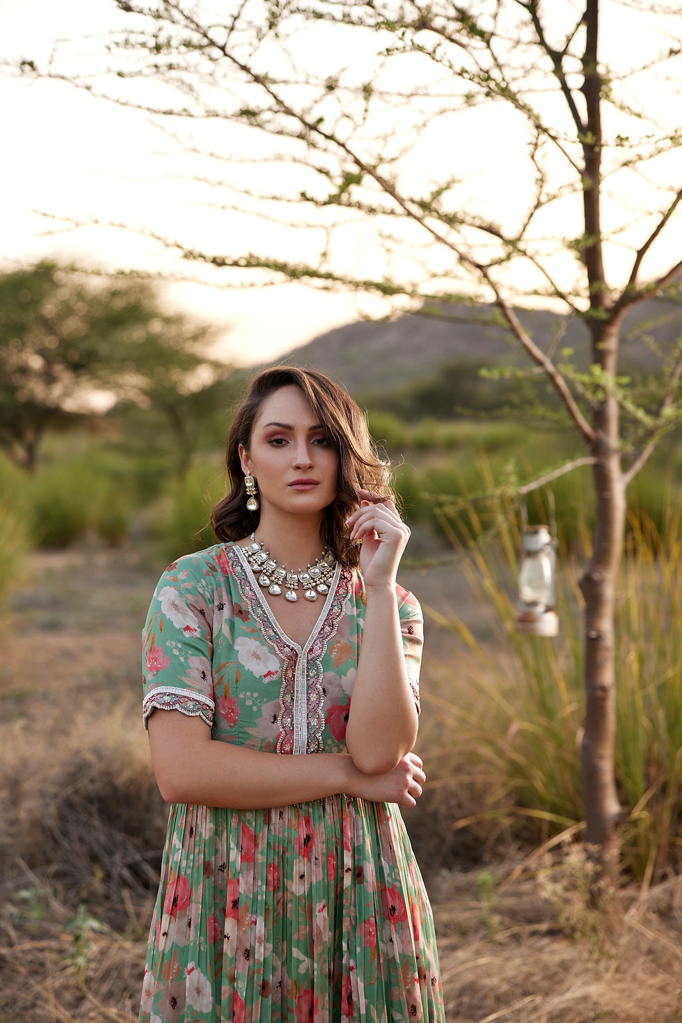 Thumbnail: Sage green floral gown