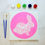 Thumbnail: Before: Smart sticker featuring a whimsical bunny design attached to canvas.