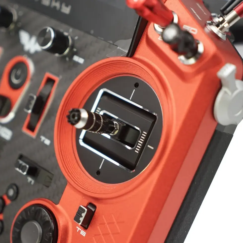 Thumbnail: up close view of control sticks on the TANDEM X20 PRO AW FrSky Transmitter