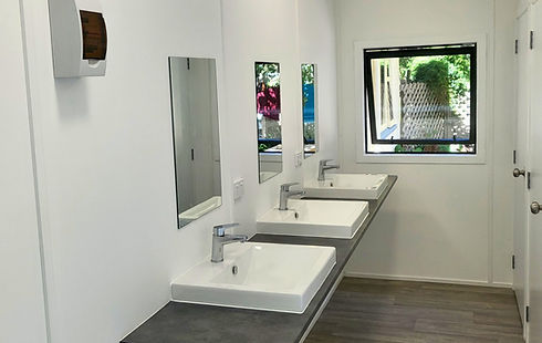 Interior RSE workers cabin space showing bathroom layout and natural light