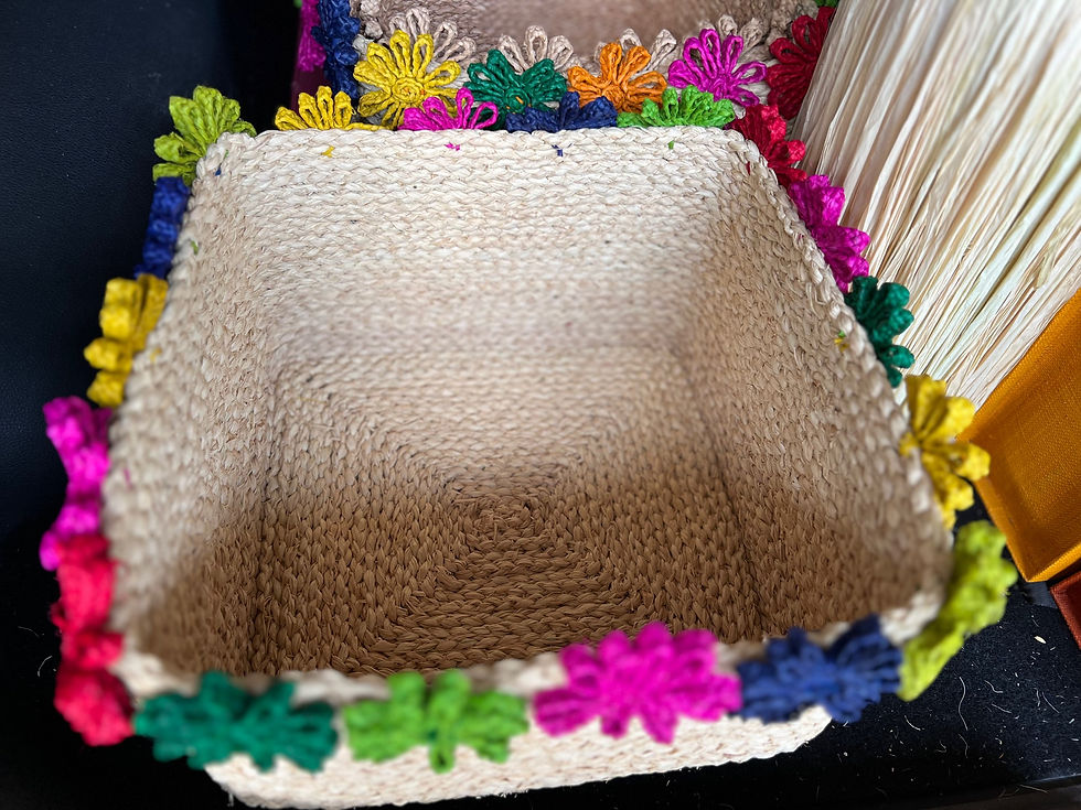 Miniature : Panier de rangement tressé raphia 