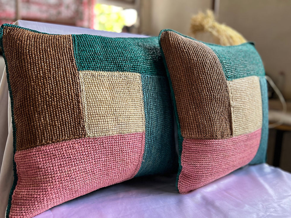 Miniature : Housse de coussin raphia
