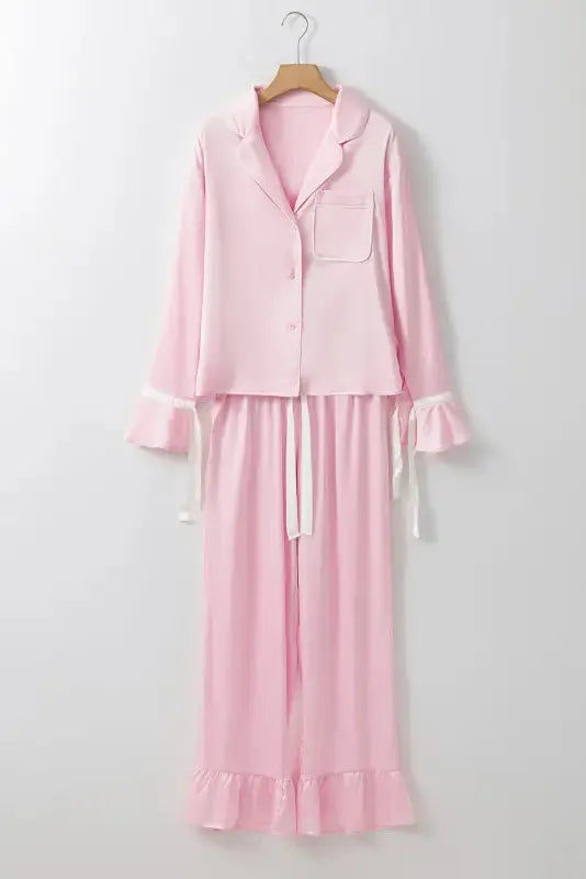 Twilight Ties Satin Lounging Set