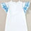 Thumbnail: Belle Blouse - White Embroidered Ruffled Sleeve Frilled Collar
