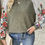 Thumbnail: Floral Mosaic Ribbed Blouse