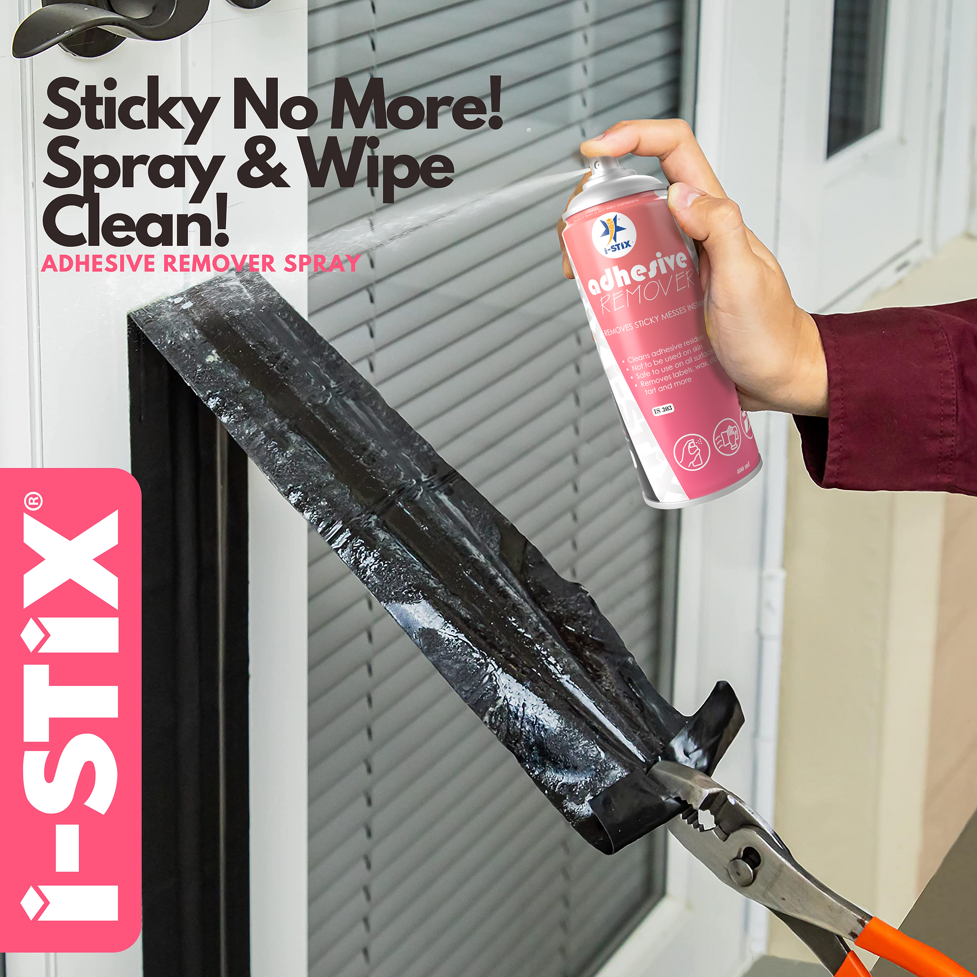 i-STIX Adhesive Remover Spray Application