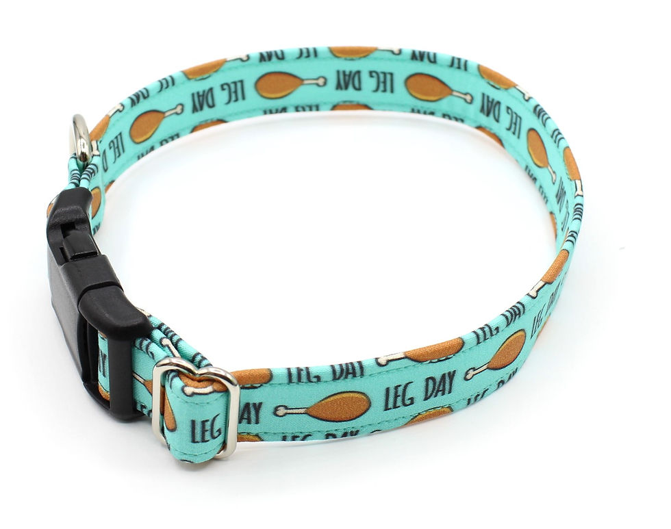 Thumbnail: Leg Day Thanksgiving Dog Collar Hardware View