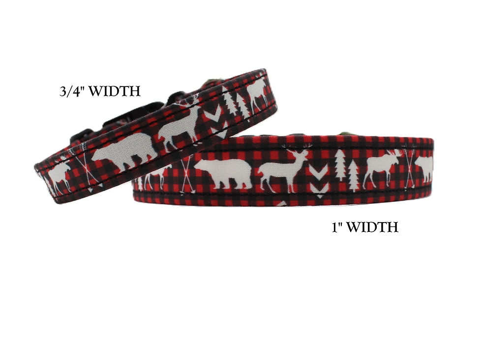 Thumbnail: Woodland Plaid Dog Collar Width Options