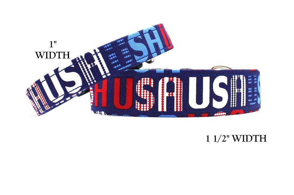 Thumbnail: USA Patriotic Dog Collar different widths