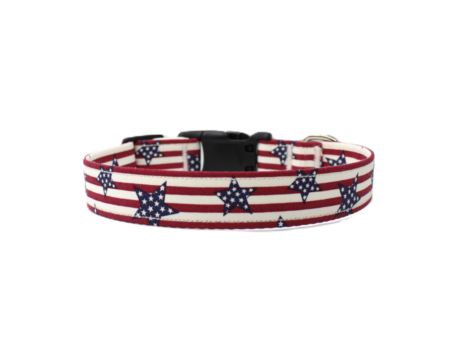 Stars and Stripes Patriotic Dog Collar Front View