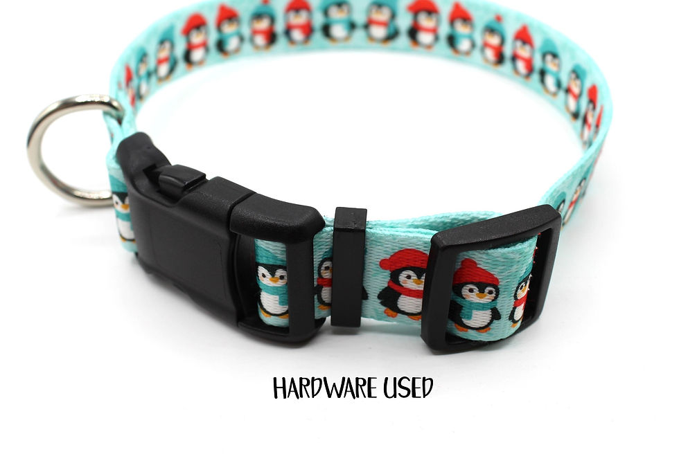 Thumbnail: Penguins Winter Dog Collar hardware used