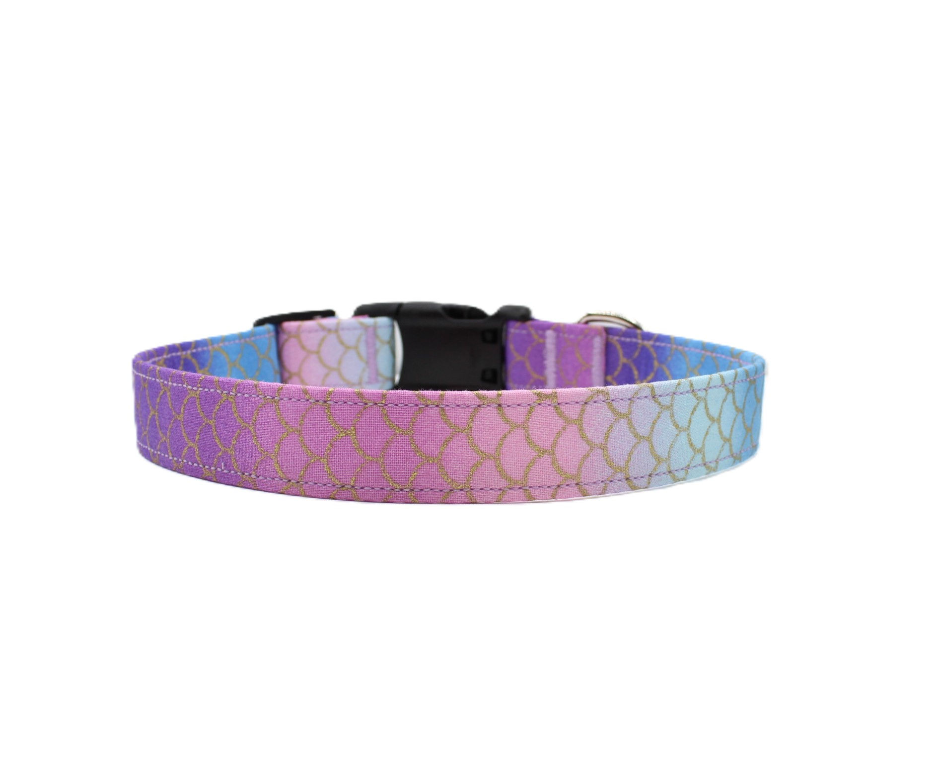 Mermaid Scales Ombre Dog Collar Front View