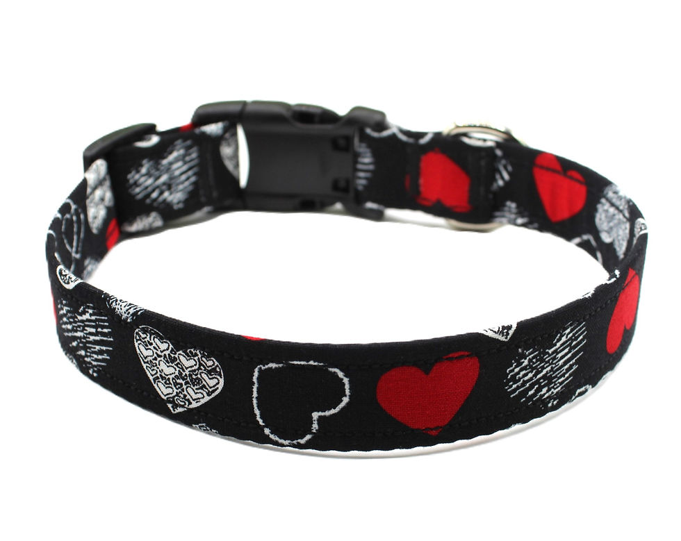 Thumbnail: Hearts & Prints Dog Collar Front View