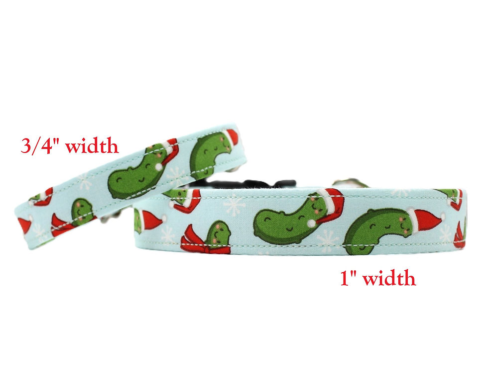 Thumbnail: Christmas Pickle Ornament Dog Collar Front View