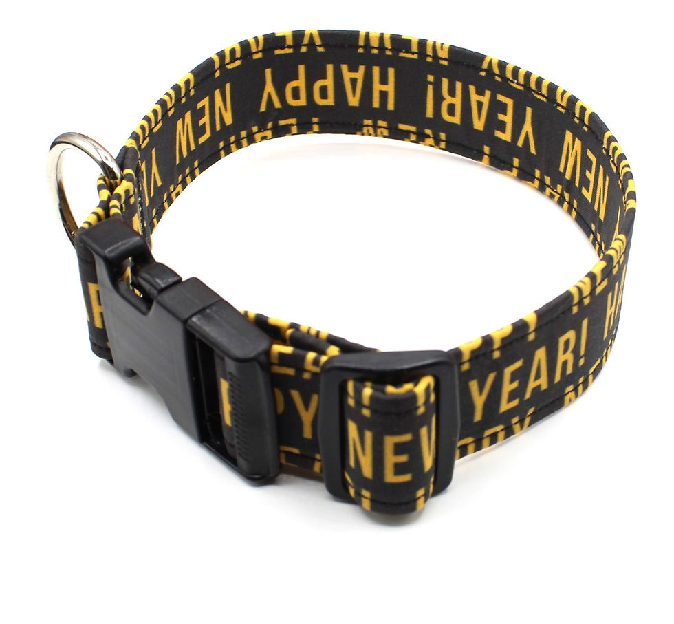 Happy New Year Dog Collar Plastic Hardware