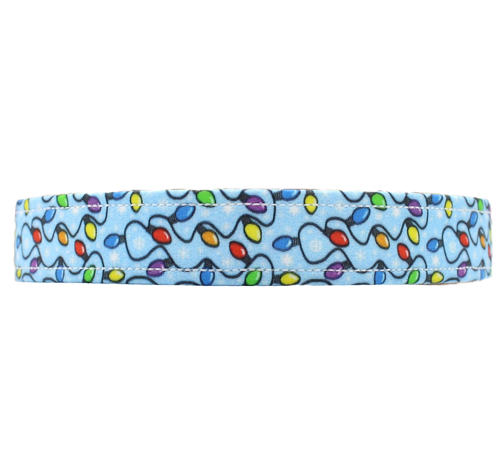 Thumbnail: Christmas Lights Adjustable Dog Collar Front View