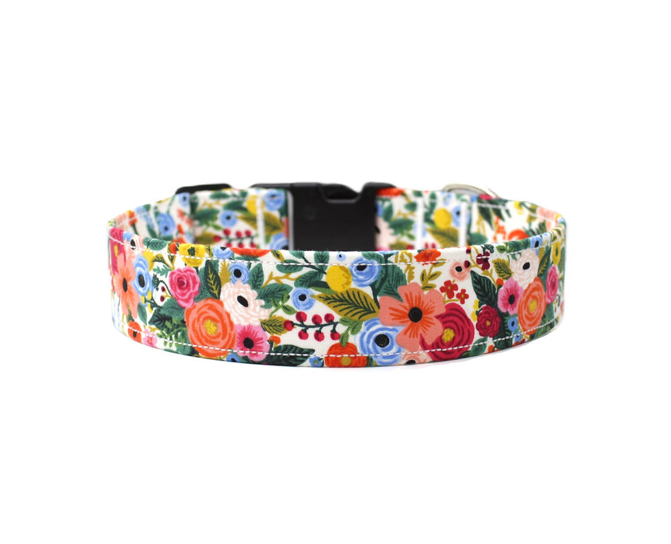 Whimsical Floral Rose Dog Collar