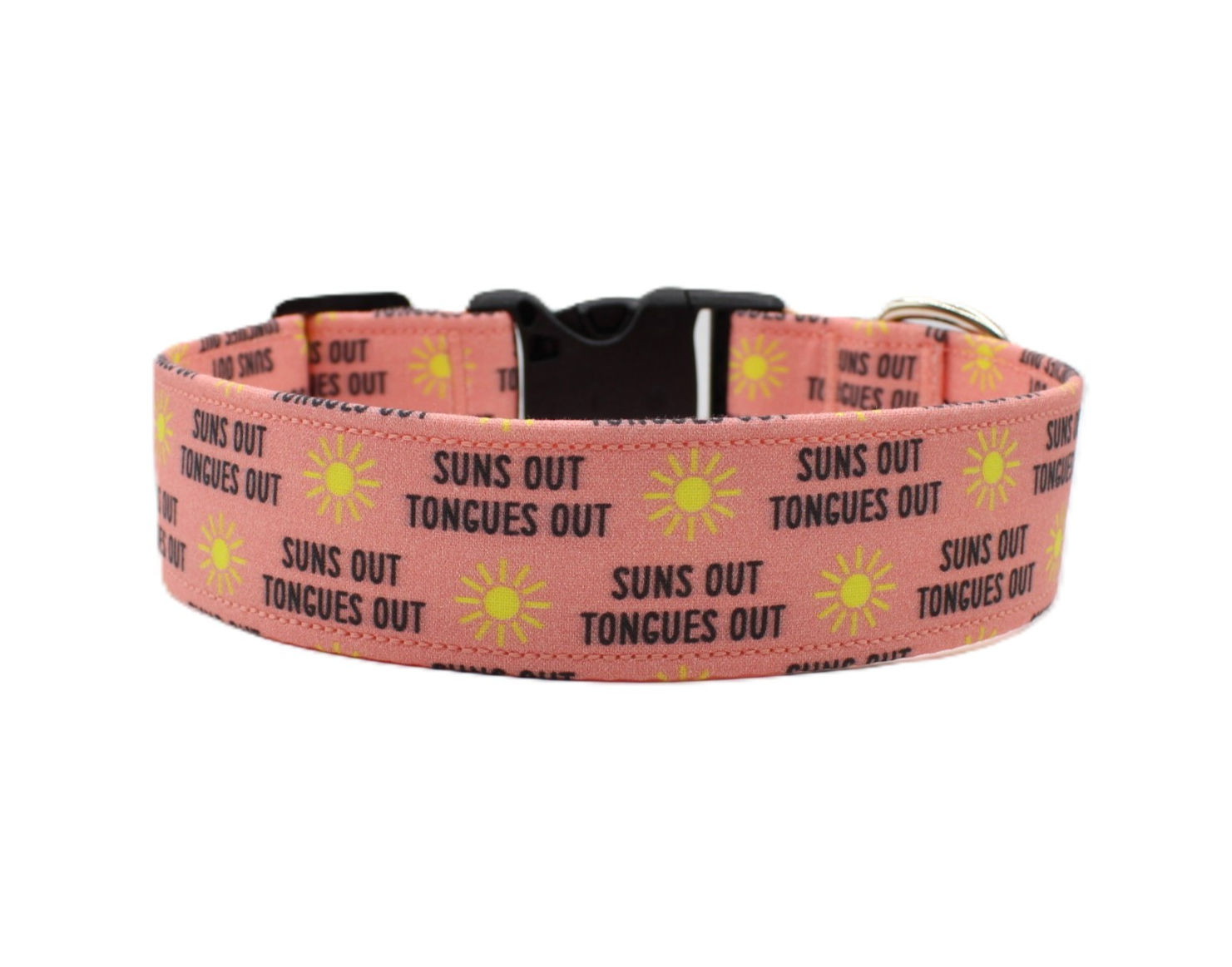 Suns Out Tongues Out Dog Collar Front View