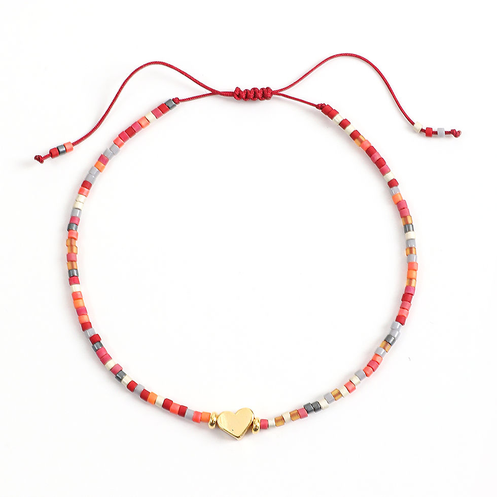 ภาพขนาดย่อ: Minimalist Miyuki Bead Jewelry Dainty Heart Bracelets For Women Multicolor Color