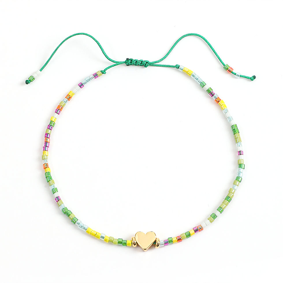 ภาพขนาดย่อ: Minimalist Miyuki Bead Jewelry Dainty Heart Bracelets For Women Multicolor Color
