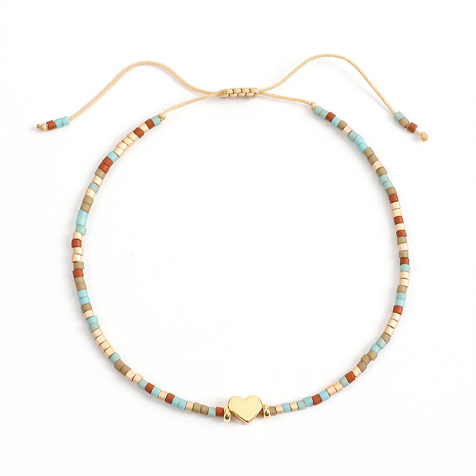 ภาพขนาดย่อ: Minimalist Miyuki Bead Jewelry Dainty Heart Bracelets For Women Multicolor Color