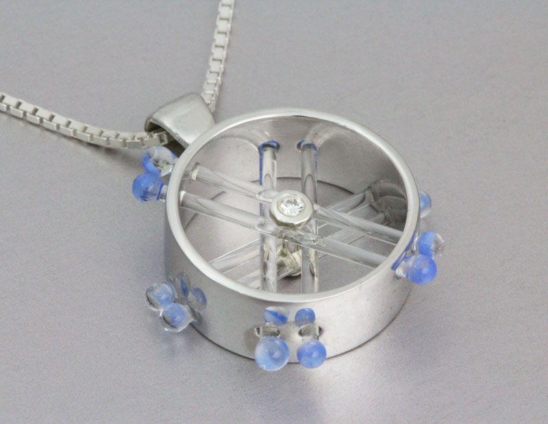 Thumbnail: Glass Wheel Pendant with Diamond