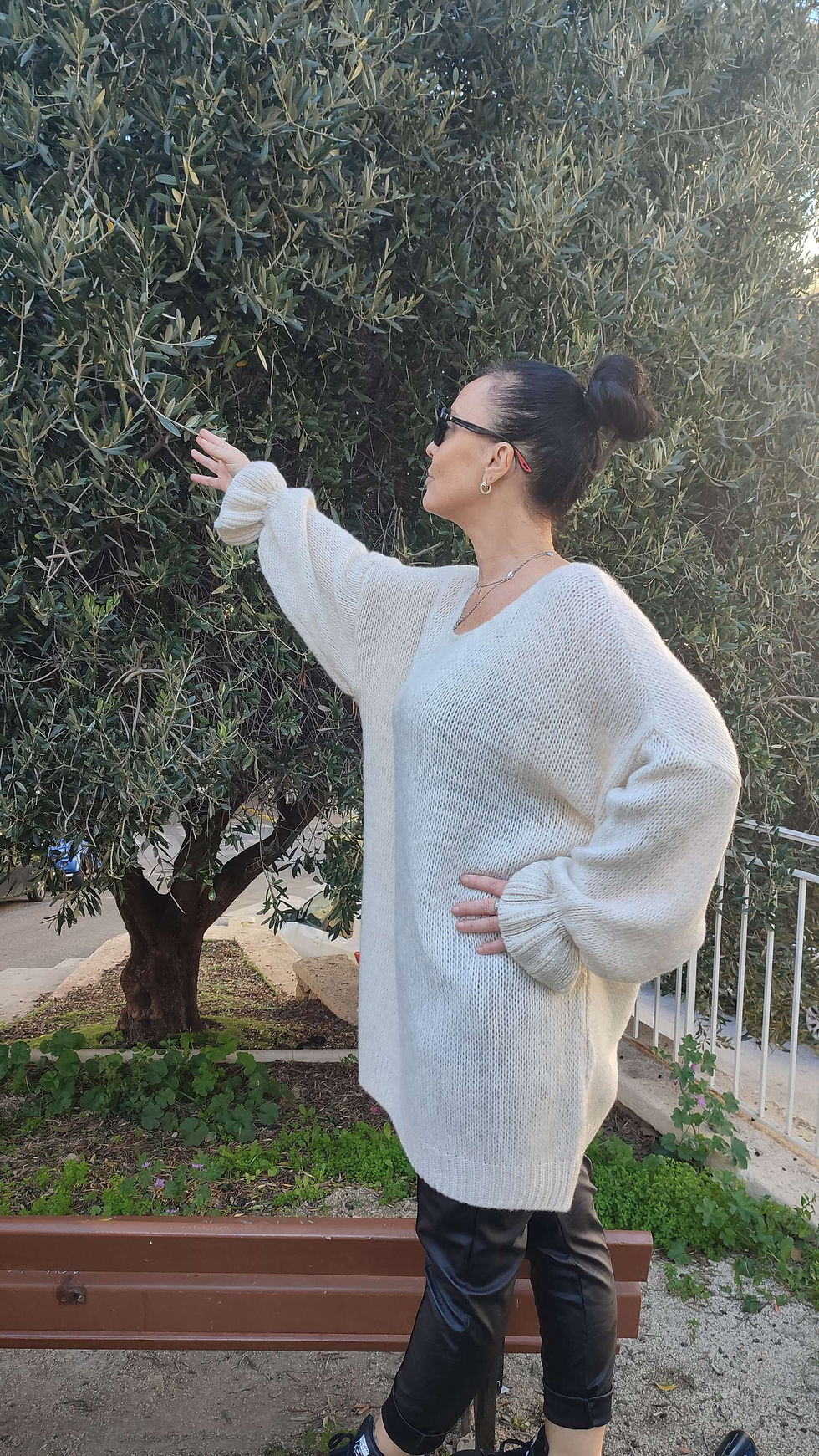 Miniature : Robe Pull grosse maille beige