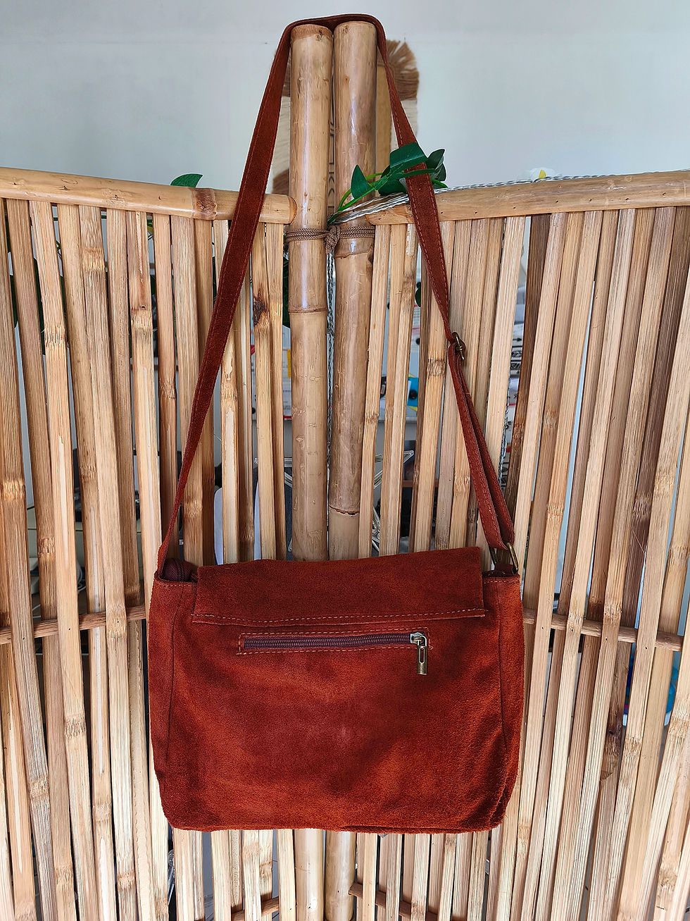 Miniature : Sac à main bandoulière marron en peau (cuir) 