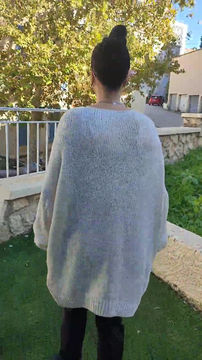 Miniature : Robe Pull grosse maille beige