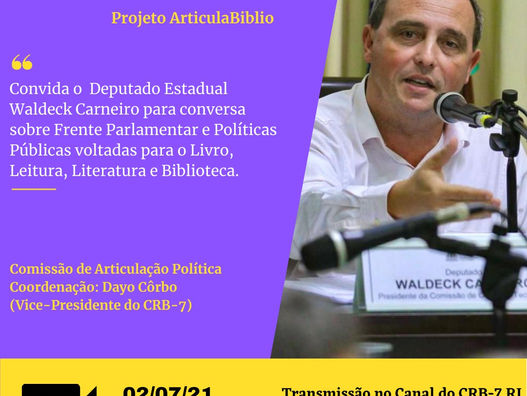 Live sobre políticas públicas voltadas para o livro, leitura e biblioteca