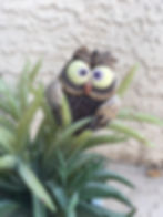 Funny owl brooch