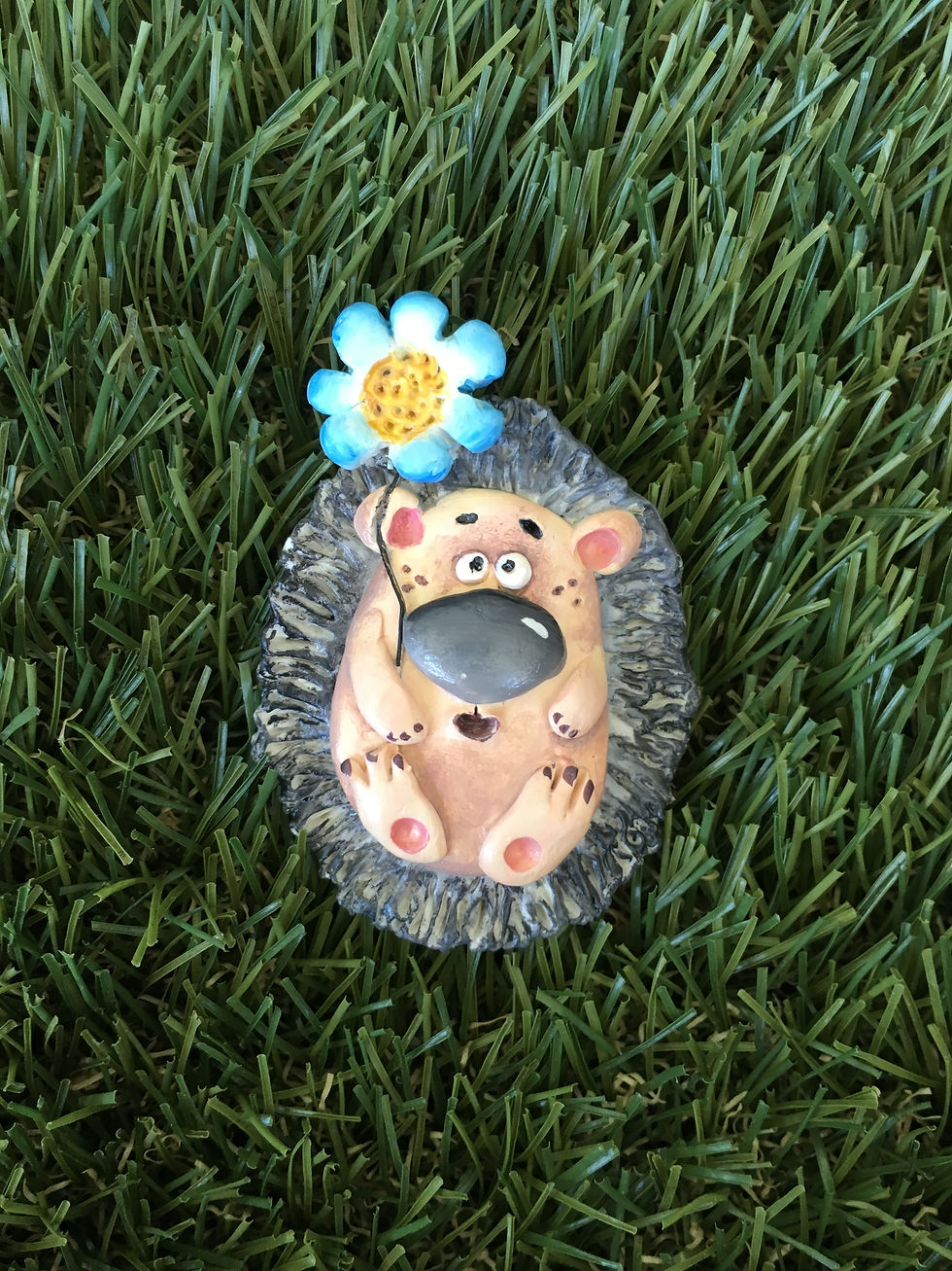 Romantic hedgehog brooch