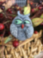 Gray owl brooch
