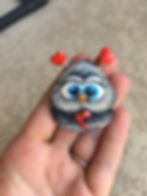 Owl in love brooch