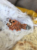 Goofy fox brooch