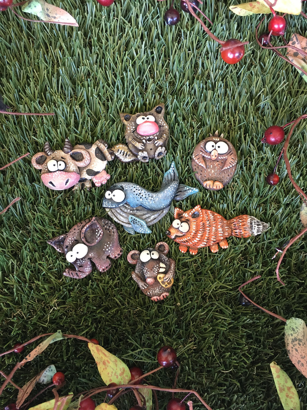 Funny animals brooches