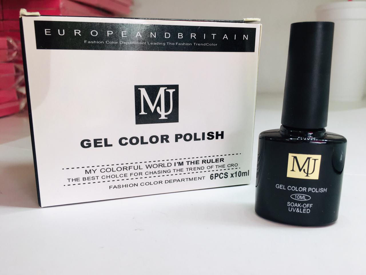 Gama de gelish con 6 tonos diferentes